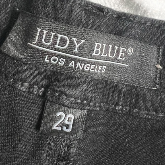 JUDY BLUE Denim Jean Shorts High Waist Button Fly Black US 29 - Picture 3 of 7